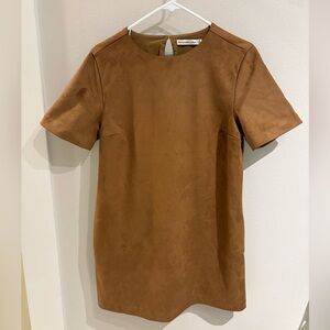 Abercrombie & Fitch Suede-Look Dress in Cognac Brown *NEW w/ TAGS